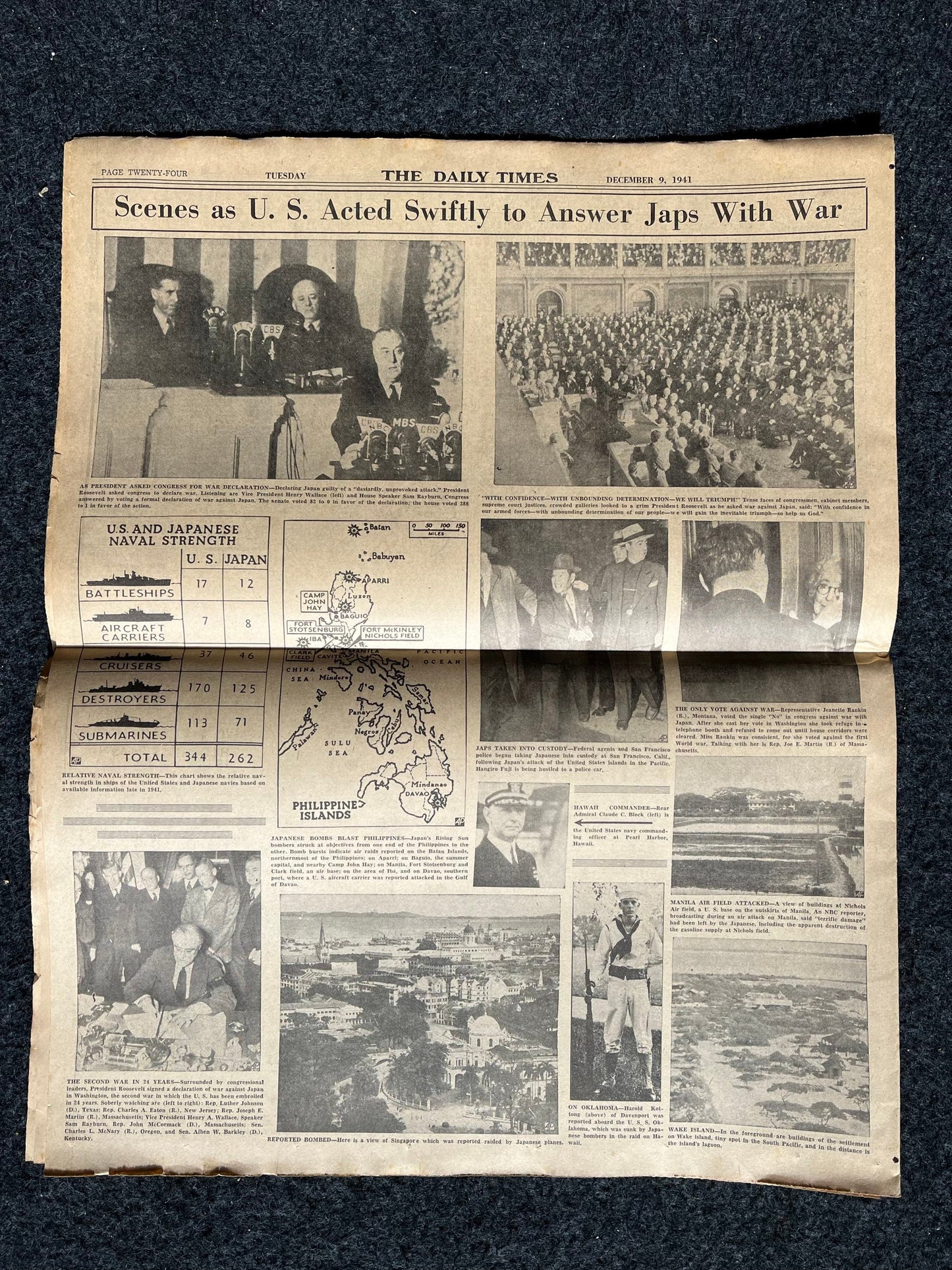 WW2 New York San Francisco Japanese Attack – Original World War 2 Newspaper Memorabilia – Gifts for Him History Old Articles