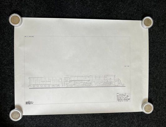 1980s Hobbyist Train Diagram- WW2 Union Pacific Big Boy Steam Locomotive - Vintage Railroad Artwork Wall Decor - Gifts for Train Enthusiasts