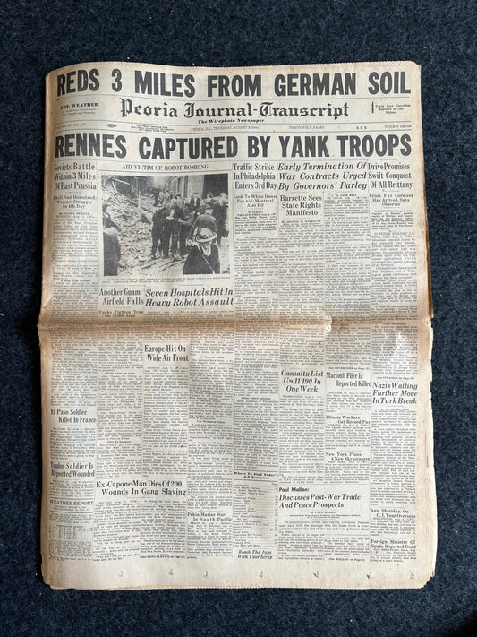 Best of the Rest - Late WW2 European Theatre Newspaper - Original Vintage World War 2 Memorabilia Newspaper - US Allied Forces Liberate WWII