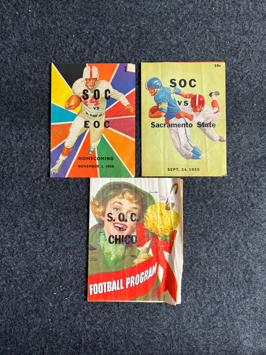 Vintage 1950s SOC Golden Bears Football Pamphlet - Original Football Pamphlet and Soda Ads - Original College Sports Ads