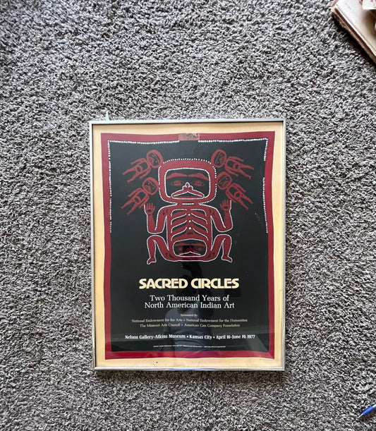 1977 Original Native American Poster Artwork - Sacred Circles Nelson Atkins Museum Poster Indian Artwork and Imagery - Native American Art