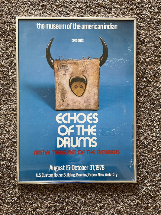 1977 Original Native American Poster Artwork - New York City Echoes of the Drums - Indian Artwork and Imagery - Native American History