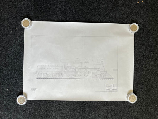 1980s Hobbyist Train Diagram- Empire State Express Steam Engine - Vintage Railroad Artwork Wall Decor - Gifts for Train Enthusiasts Railway