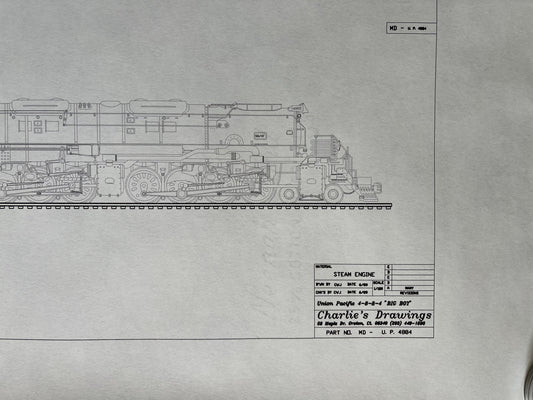 1980s Hobbyist Train Diagram- WW2 Union Pacific Big Boy Steam Locomotive - Vintage Railroad Artwork Wall Decor - Gifts for Train Enthusiasts