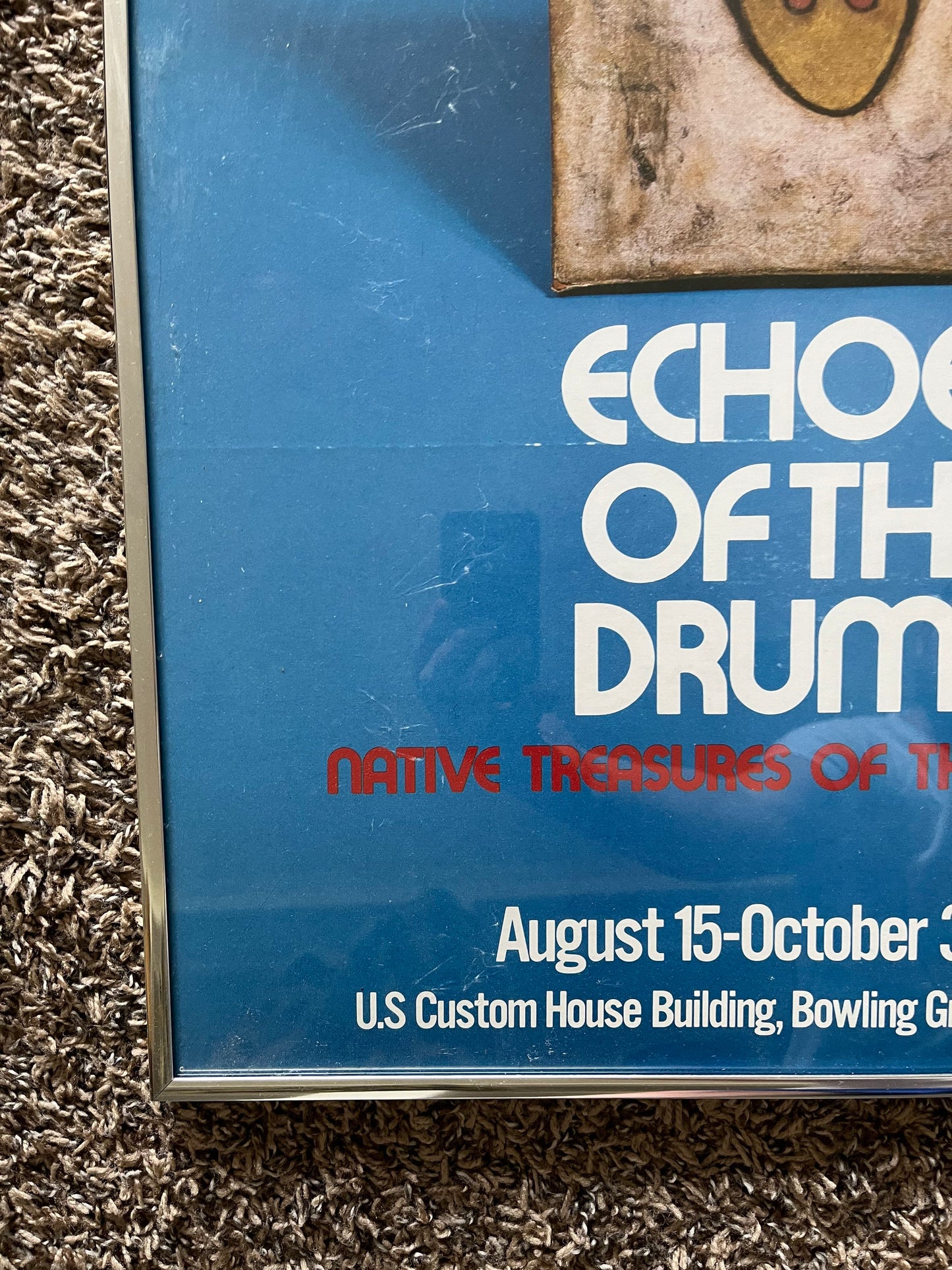1977 Original Native American Poster Artwork - New York City Echoes of the Drums - Indian Artwork and Imagery - Native American History