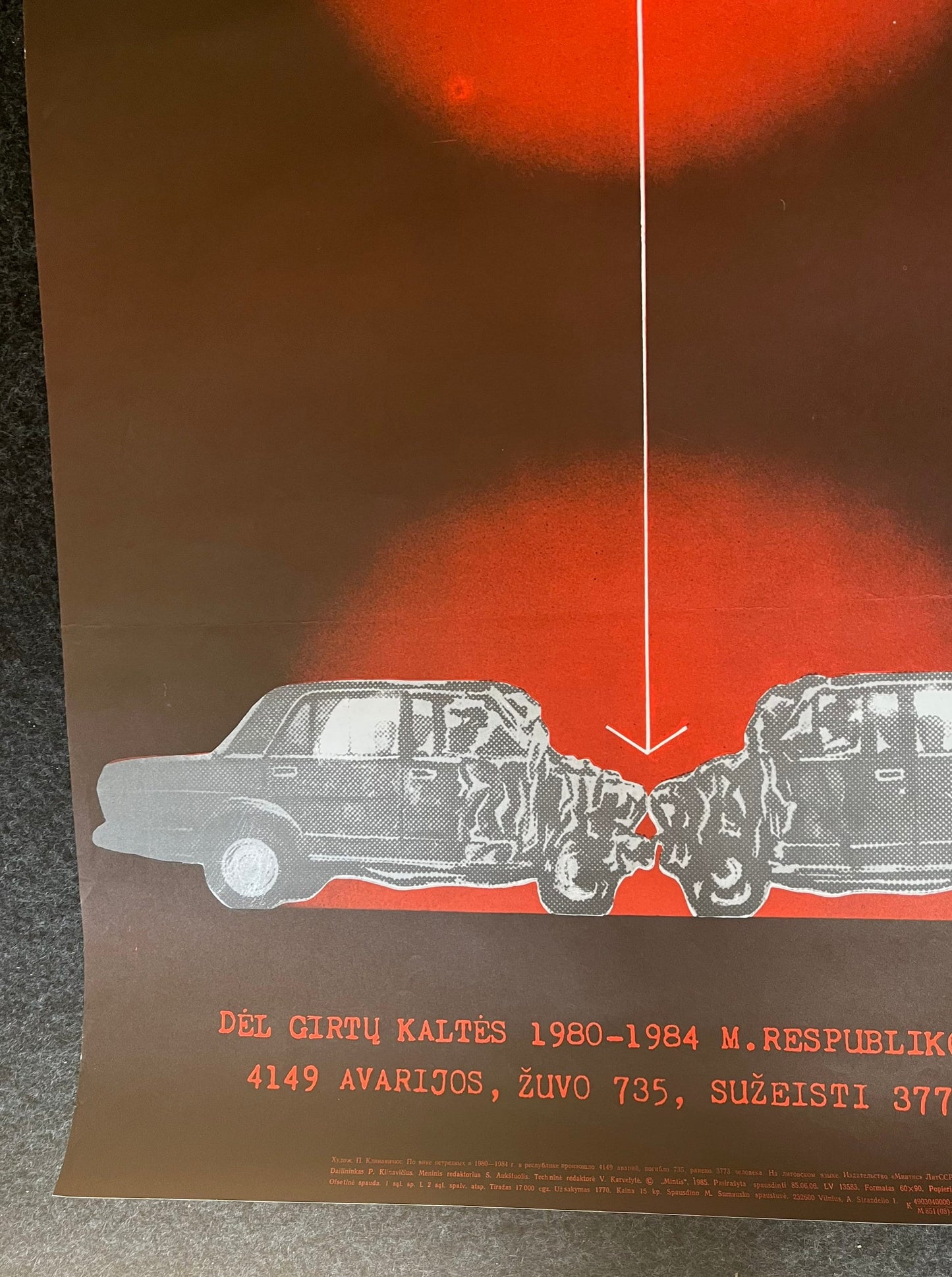 1980s Communist Easter European Anti Drinking Ad - Drunk Driving Poster MAAD SAAD