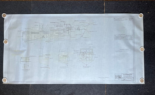 Original US Navy Ship Blueprint - LSCR Naval Boat Blueprints and Graphs - Vintage Vietnam Memorabilia - RARE Navy Art - 60x30