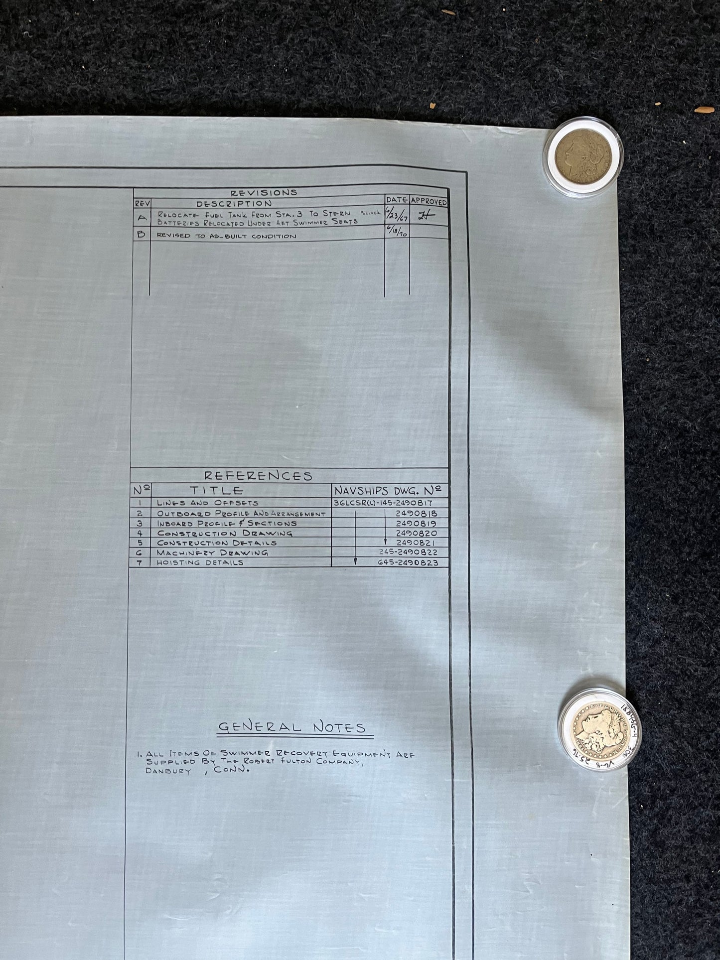 Original US Navy Ship Blueprint - LSCR Naval Boat Blueprints and Graphs - Vintage Vietnam Memorabilia - RARE Navy Art - 60x30
