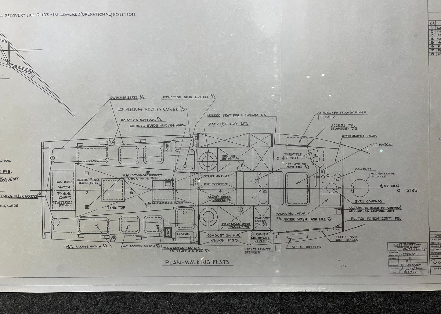 Original US Navy Ship Blueprint - LSCR Naval Boat Blueprints and Graphs - Vintage Vietnam Memorabilia - RARE Navy Art - 70x38