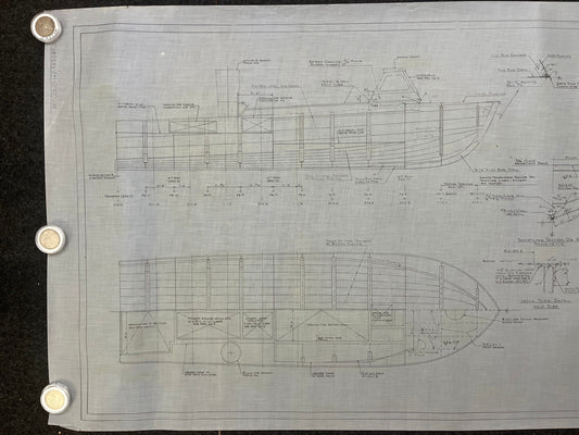 Original US Navy Ship Blueprint - LSCR Naval Boat Blueprints and Graphs - Vintage Vietnam Memorabilia - RARE Navy Art - 60x30