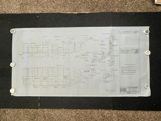 Original US Navy Ship Blueprint - LSCR Naval Boat Blueprints and Graphs - Vintage Vietnam Memorabilia - RARE Navy Art - 60x30