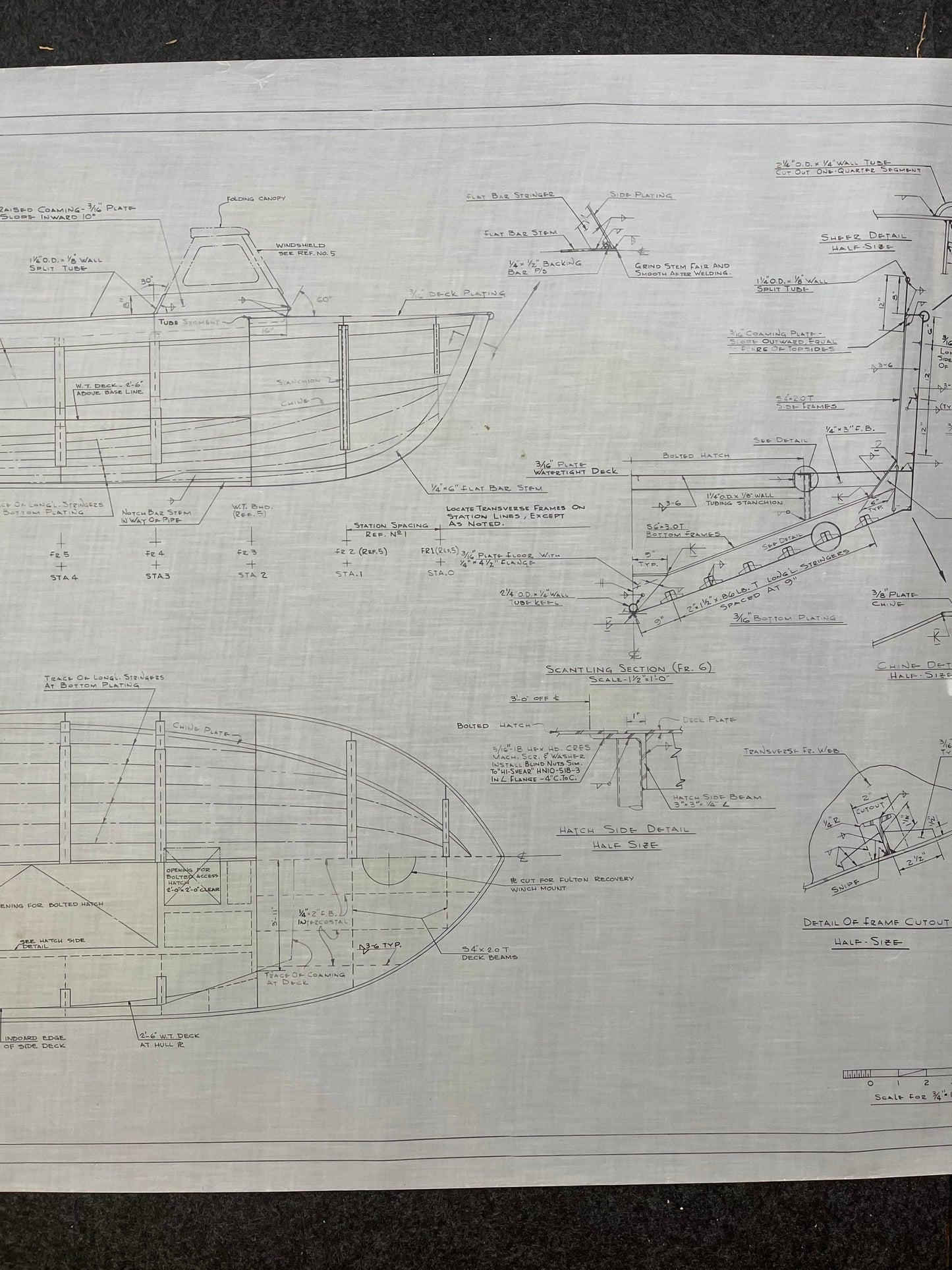 Original US Navy Ship Blueprint - LSCR Naval Boat Blueprints and Graphs - Vintage Vietnam Memorabilia - RARE Navy Art - 60x30