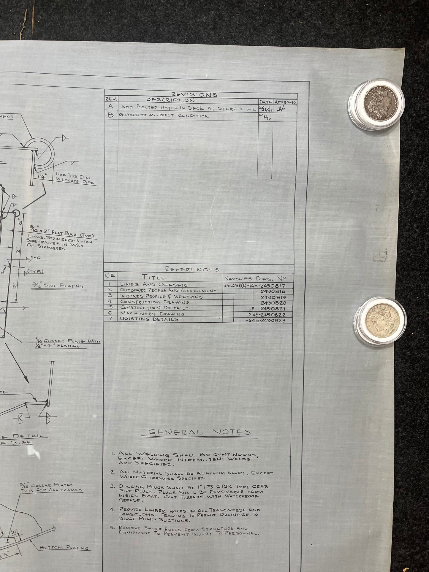 Original US Navy Ship Blueprint - LSCR Naval Boat Blueprints and Graphs - Vintage Vietnam Memorabilia - RARE Navy Art - 60x30