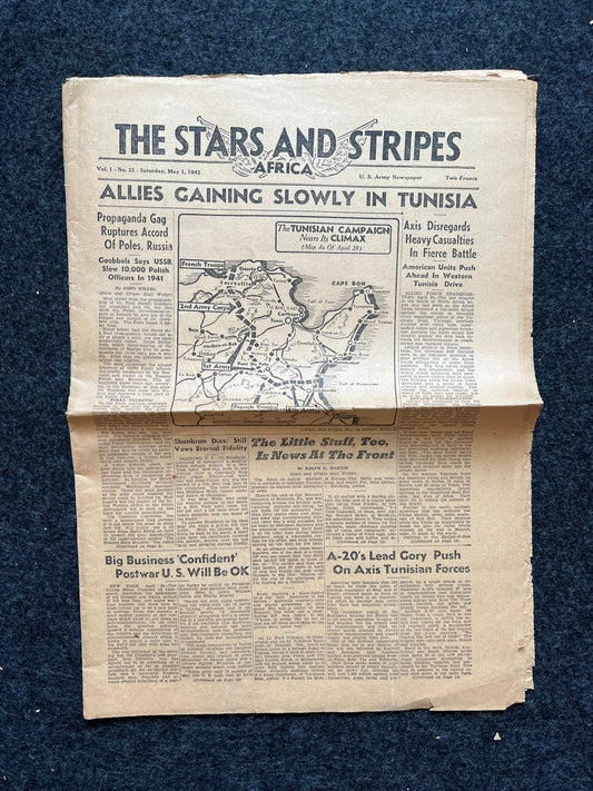 Best of the Rest - WW2 European African Theatre Newspaper - Original Vintage World War 2 Memorabilia Newspaper - US Allied Forces Liberate