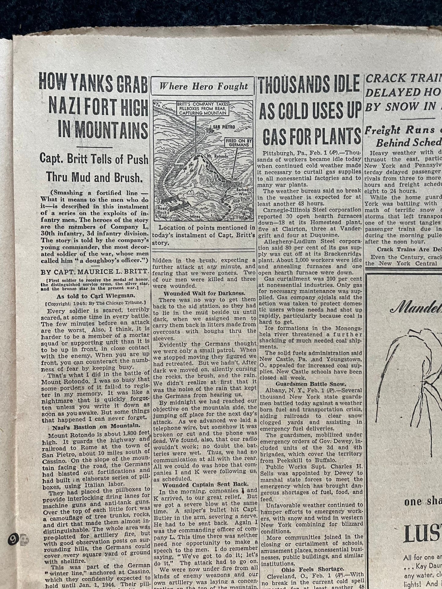1944 Battle of Leyte Gulf – Yanks Widen Leyte Offensive – Original Vintage Newspaper Military Memorabilia