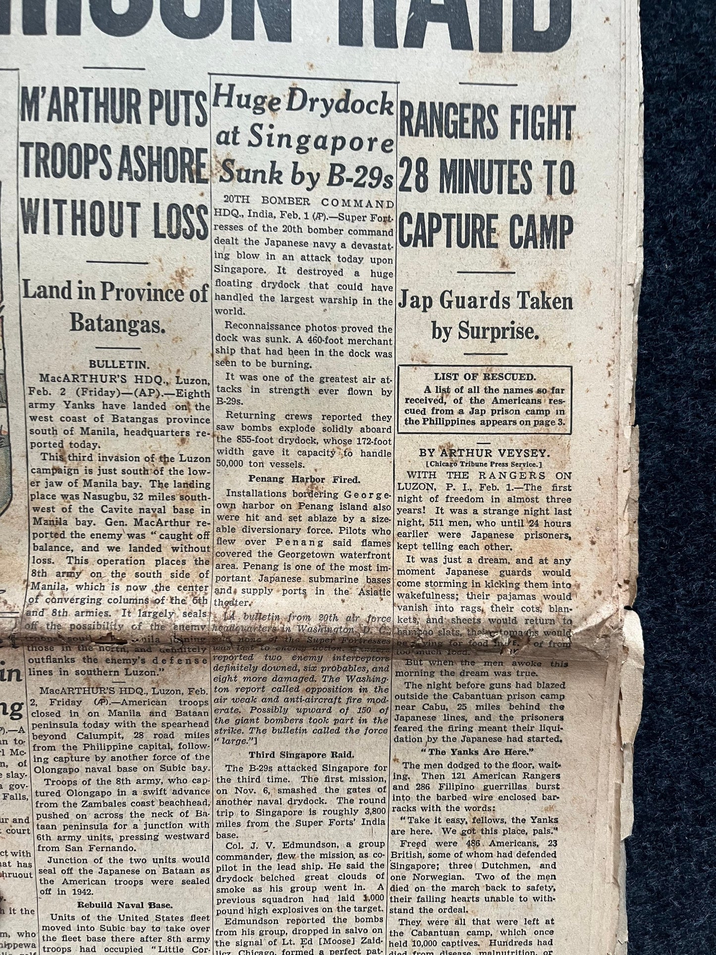 1944 Battle of Leyte Gulf – Yanks Widen Leyte Offensive – Original Vintage Newspaper Military Memorabilia