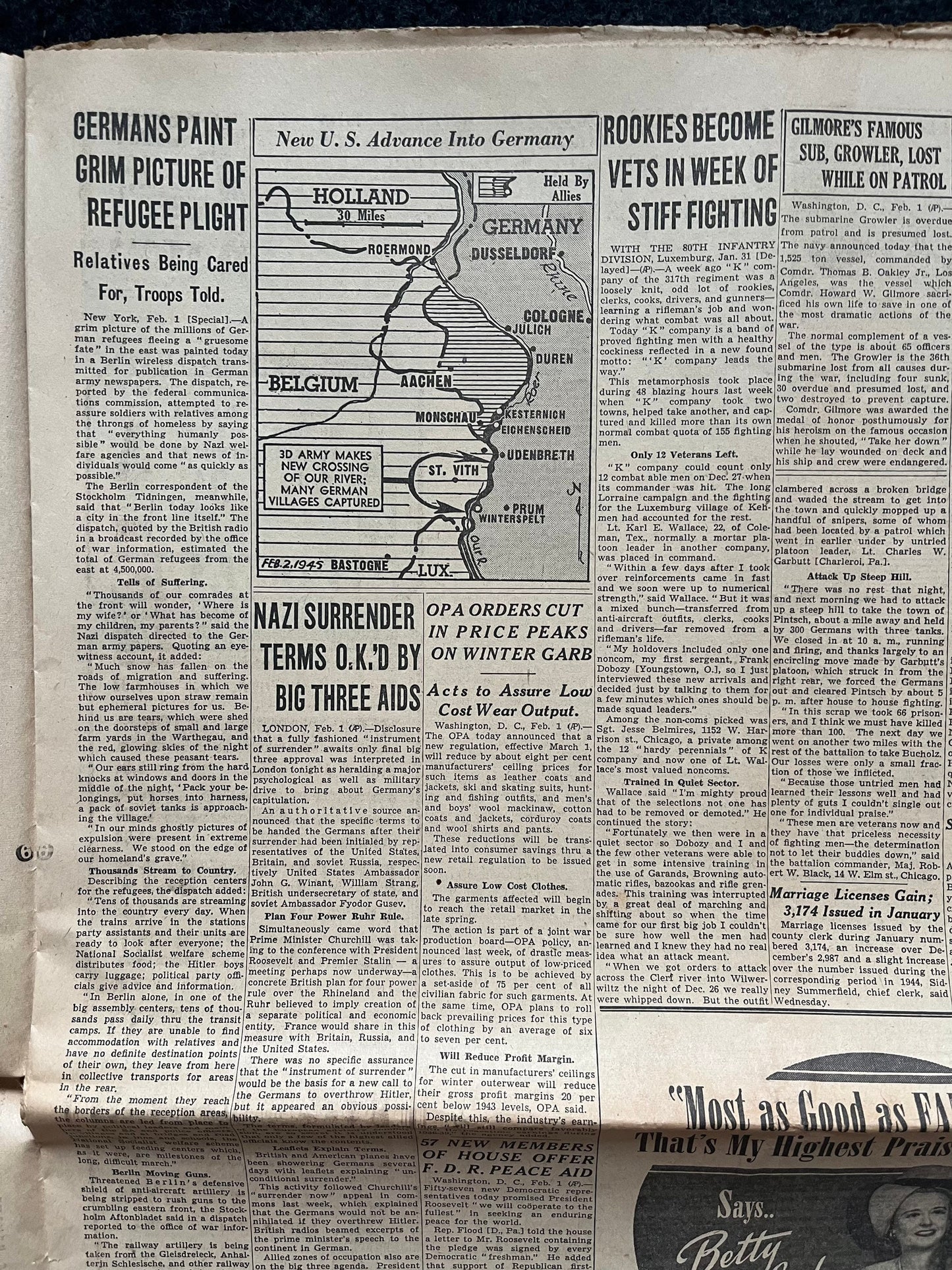 1944 Battle of Leyte Gulf – Yanks Widen Leyte Offensive – Original Vintage Newspaper Military Memorabilia