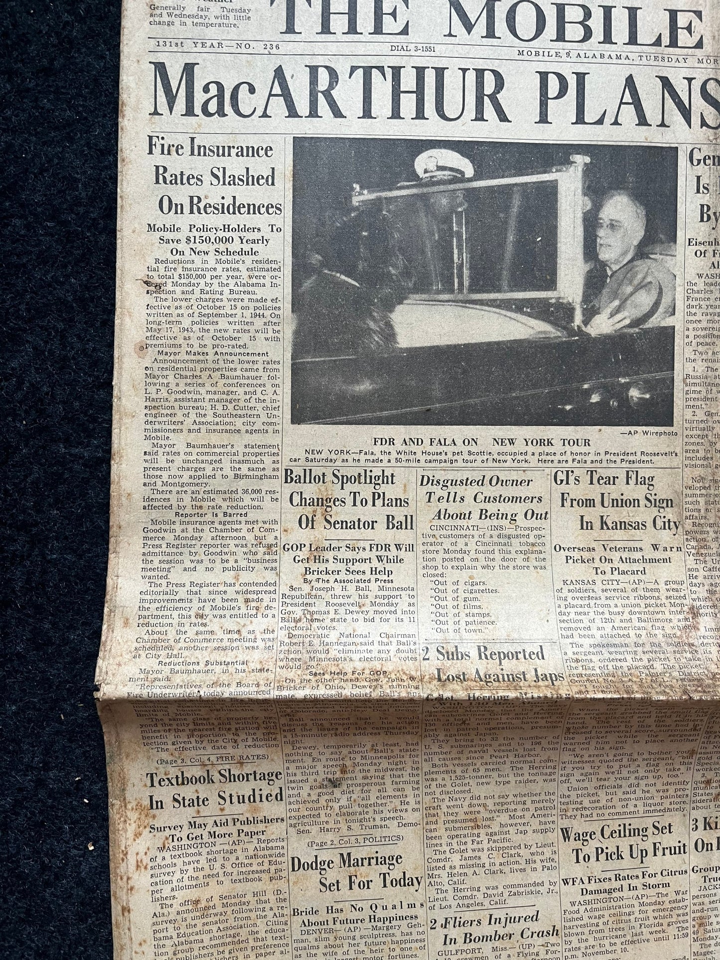 1944 Battle of Leyte Gulf – Yanks Widen Leyte Offensive – Original Vintage Newspaper Military Memorabilia