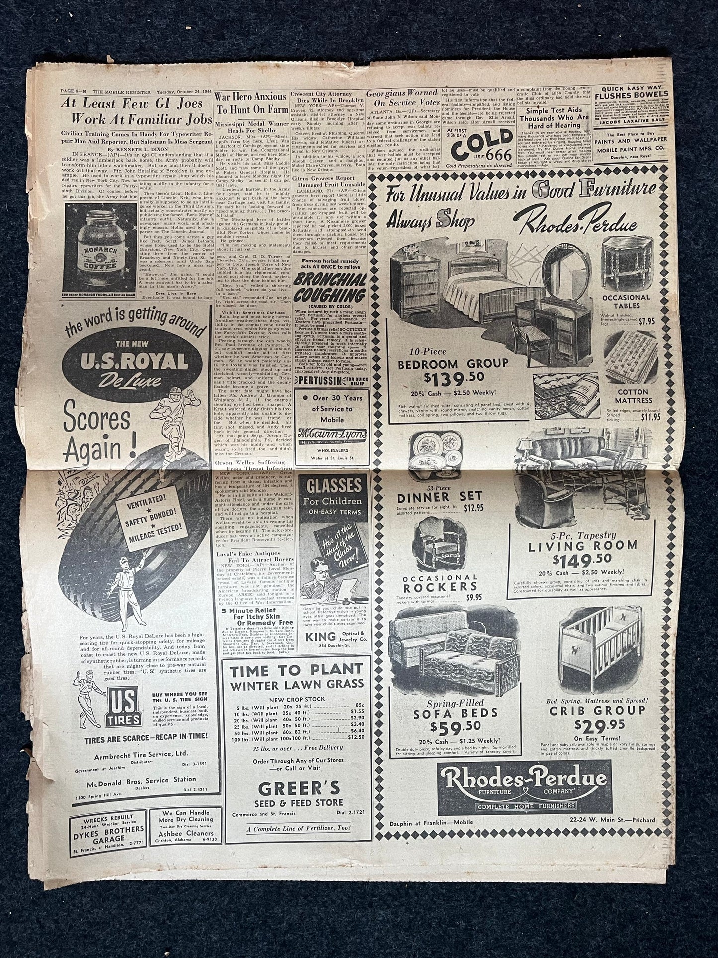 1944 Battle of Leyte Gulf – Yanks Widen Leyte Offensive – Original Vintage Newspaper Military Memorabilia