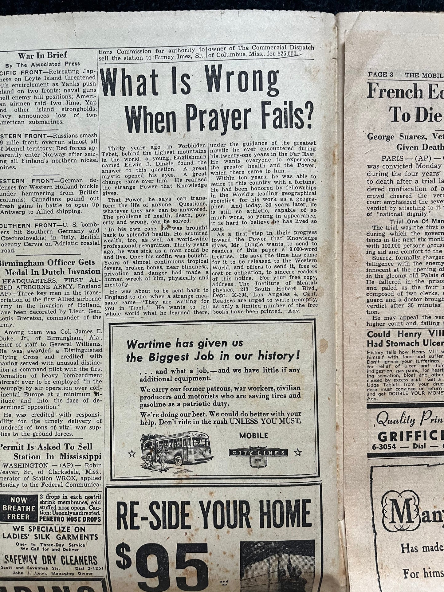 1944 Battle of Leyte Gulf – Yanks Widen Leyte Offensive – Original Vintage Newspaper Military Memorabilia