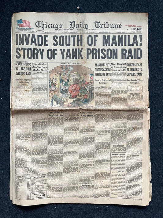 1944 Battle of Leyte Gulf – Yanks Widen Leyte Offensive – Original Vintage Newspaper Military Memorabilia