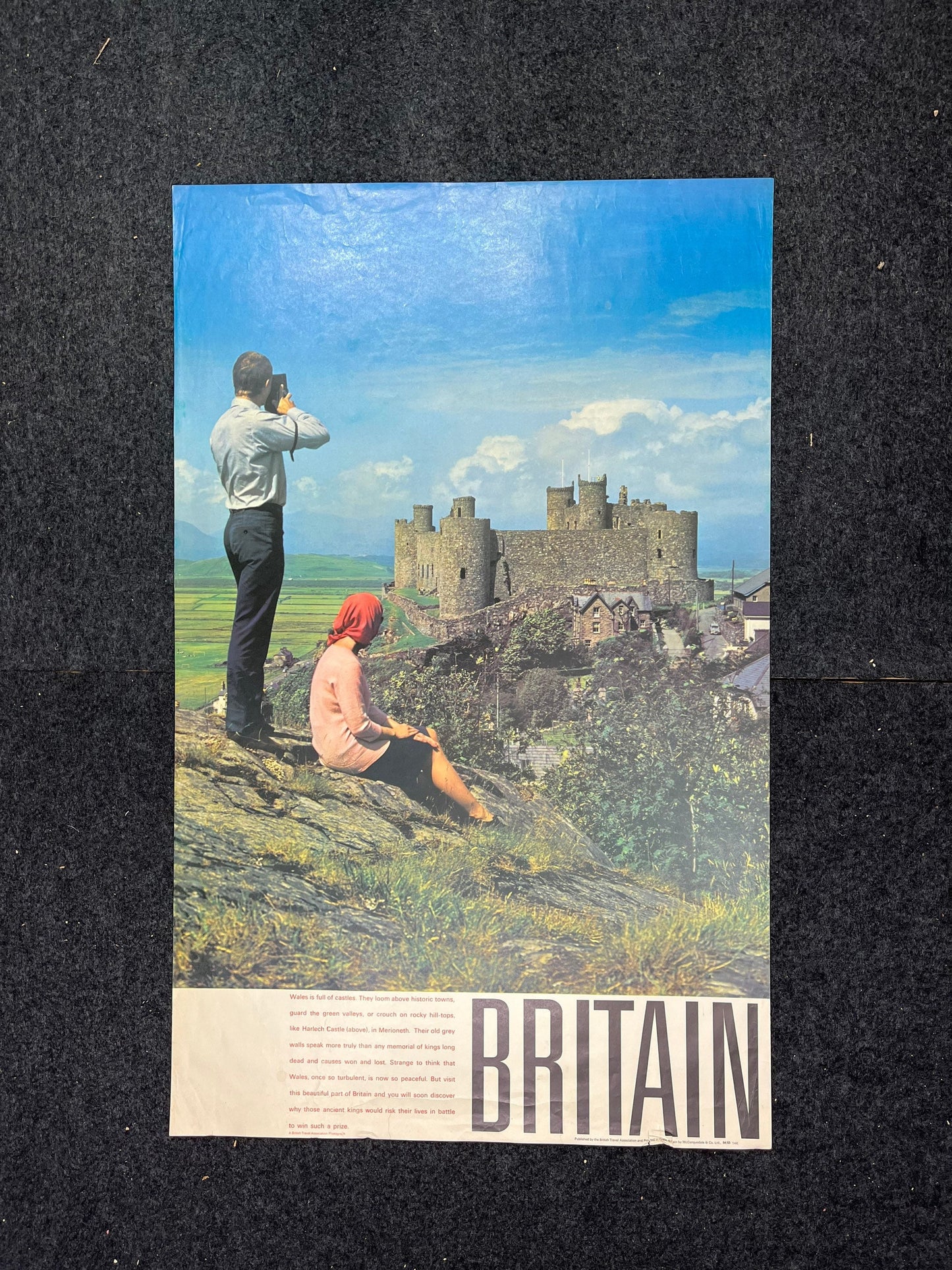 1960s British Airways Vintage Travel Poster - British Airways UK Tourism, Travel Art, British Art, Scottish Castles