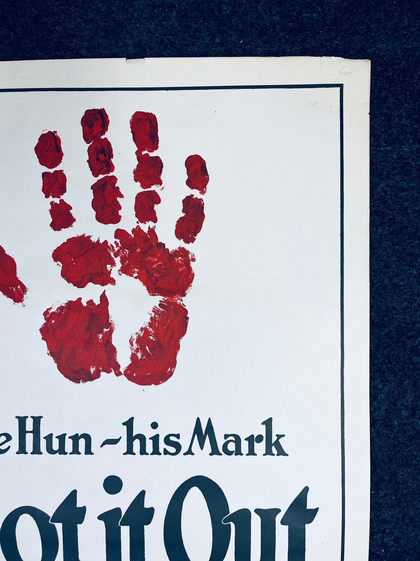 Original WW1 His Mark Bloodied Hand Liberty Bonds Poster - 1917 World War 1 Propaganda Poster, US History, Military Memorabilia, Gifts Him