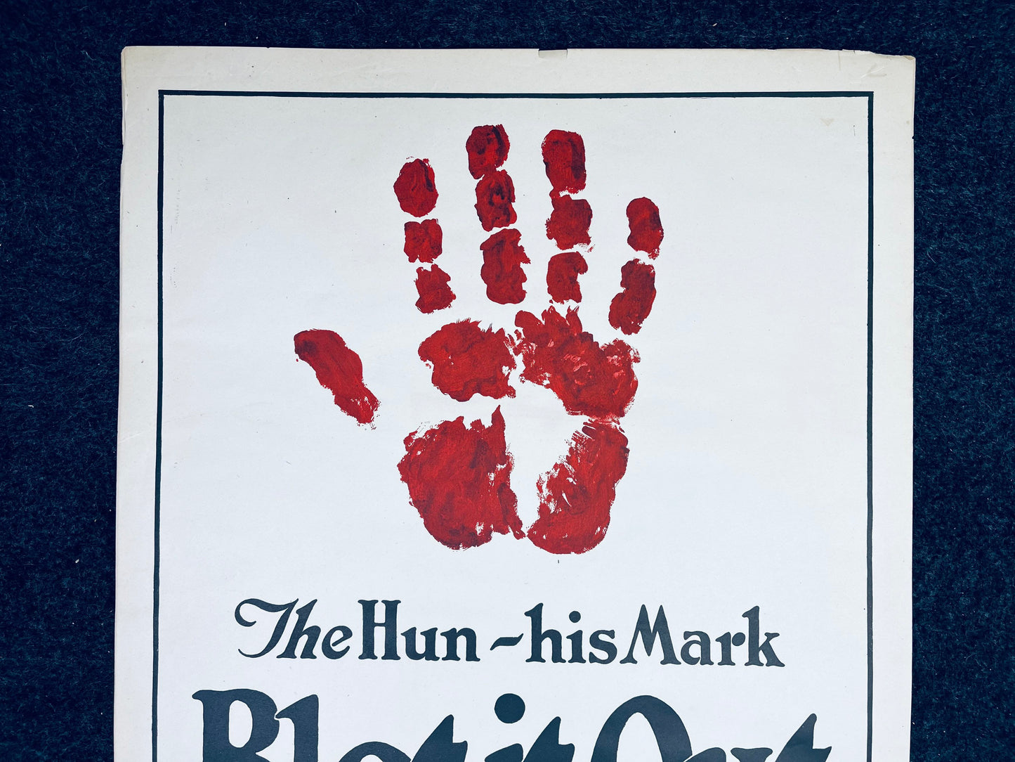 Original WW1 His Mark Bloodied Hand Liberty Bonds Poster - 1917 World War 1 Propaganda Poster, US History, Military Memorabilia, Gifts Him