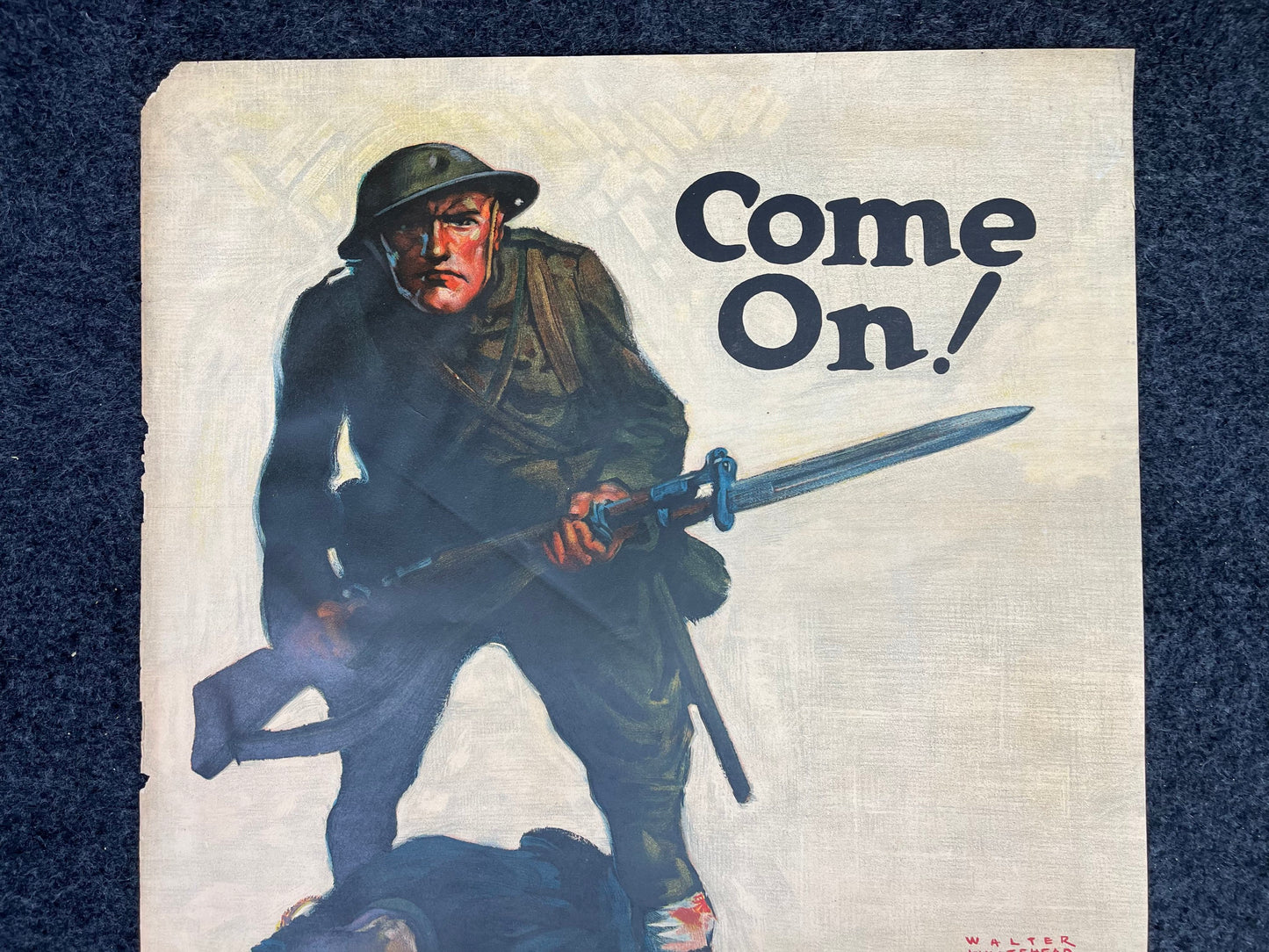 Original WW1 Propaganda Poster - Come On  - 1917 World War 1 Propaganda Poster, US History, Military Memorabilia, Gifts for Him, Infantry Gi