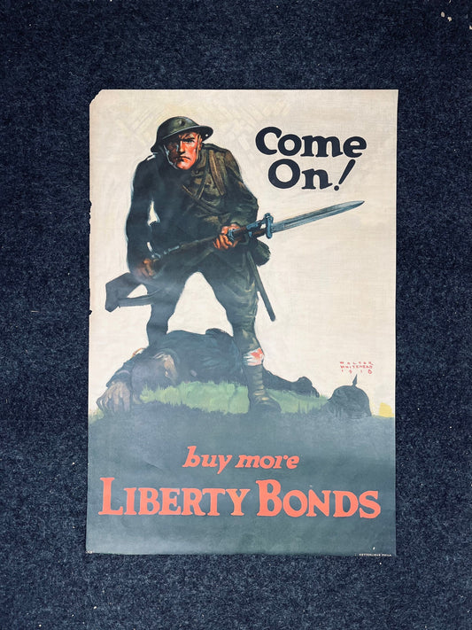 Original WW1 Propaganda Poster - Come On - 1917 World War 1 Propaganda Poster, US History, Military Memorabilia, Gifts for Him, Infantry Gi