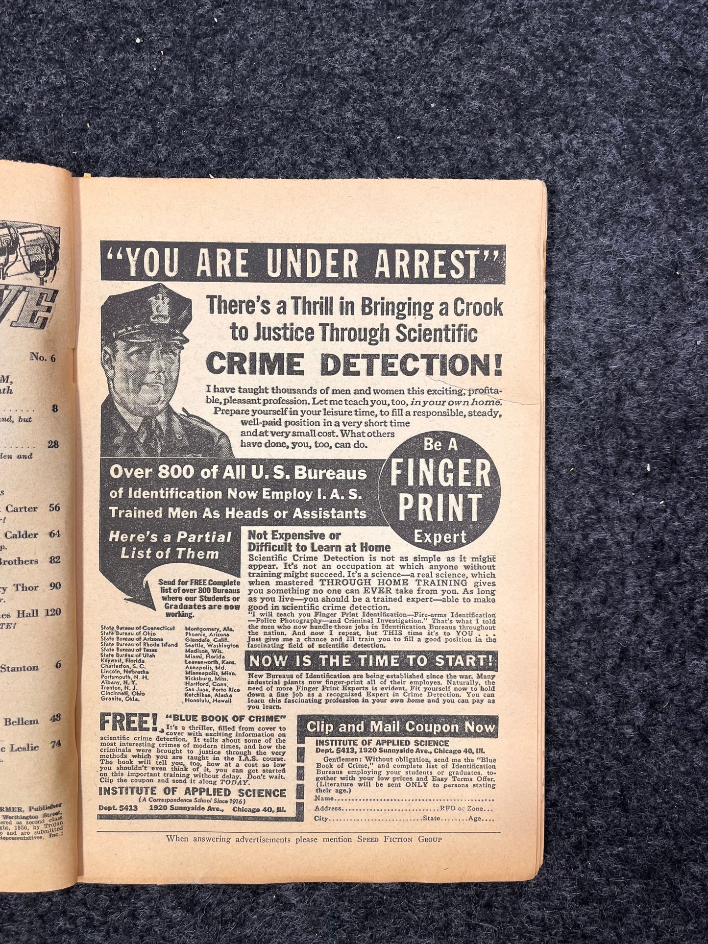 1950 Hollywood Detective Vintage Noir Crime Magazine - Original Detective Novels, Vintage Comics, Vintage Ads, Murder Mystery Novels, Paper
