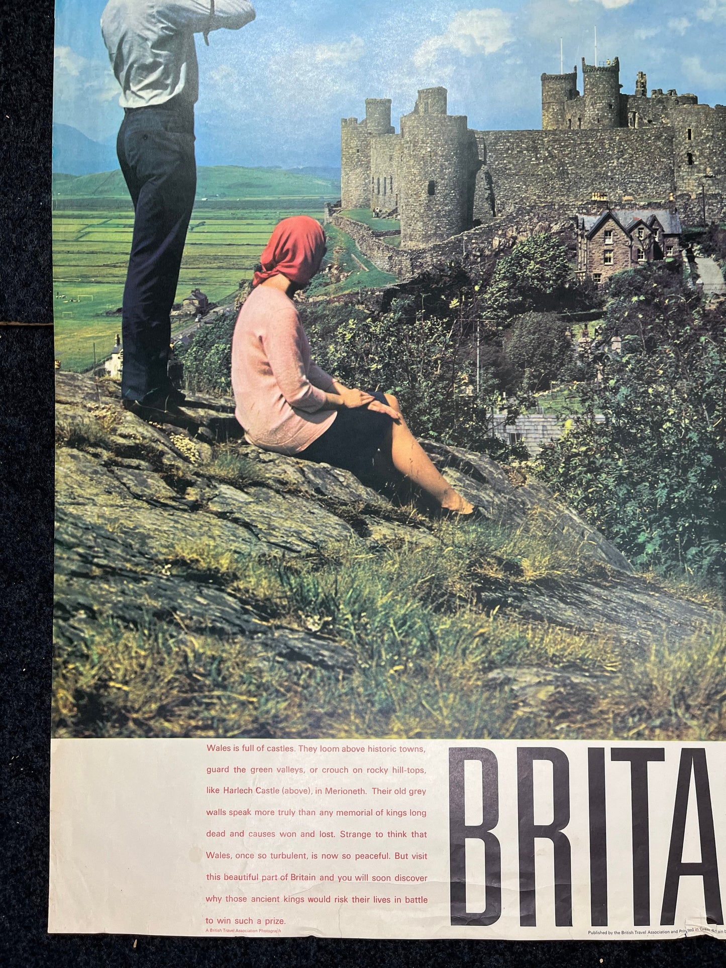 1960s British Airways Vintage Travel Poster - British Airways UK Tourism, Travel Art, British Art, Scottish Castles