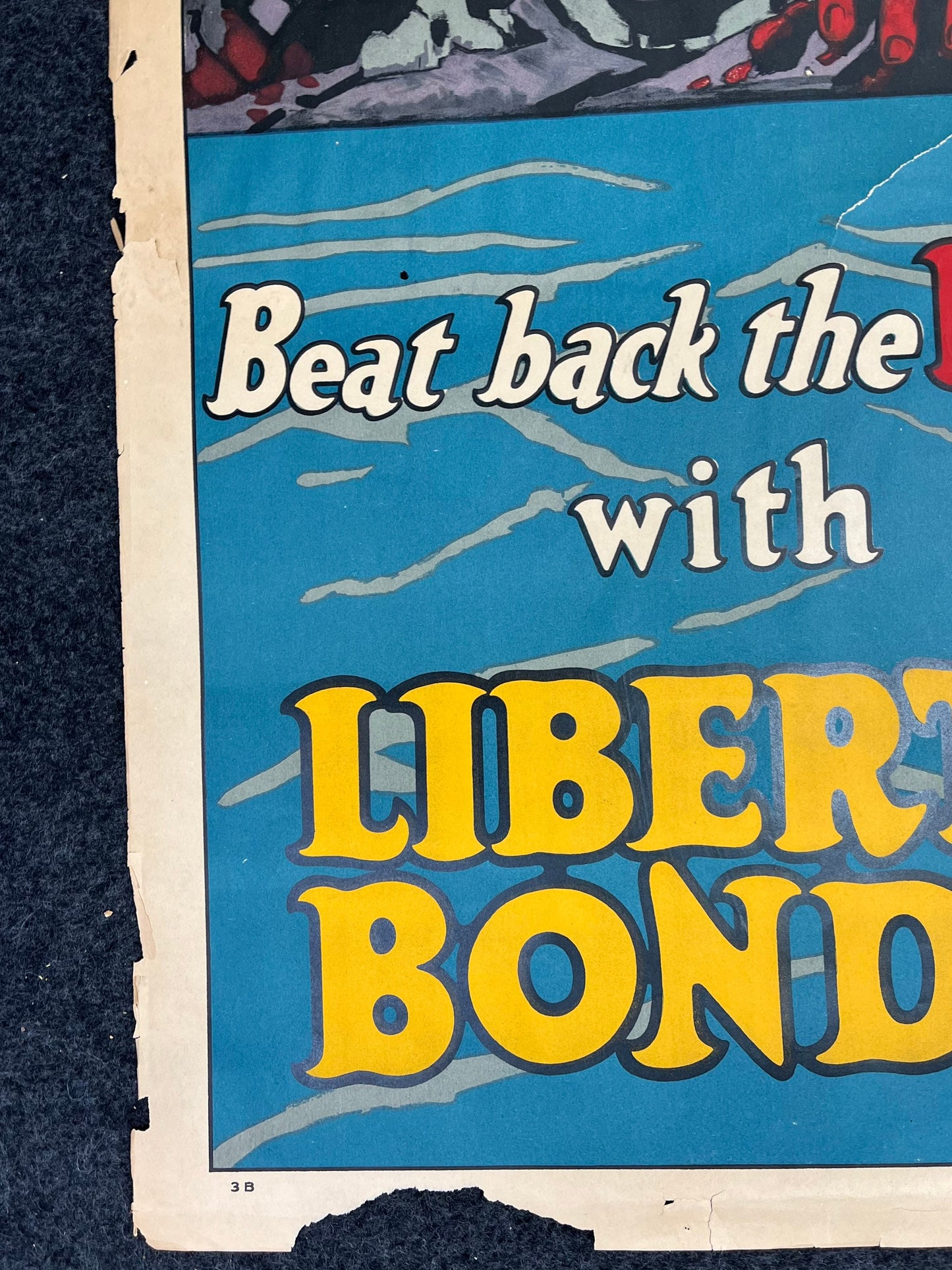 Original WW1 Liberty Bonds Poster Beat Back the Hun - 1917 World War 1 Propaganda Poster, US History, Military Memorabilia, Gifts for Him