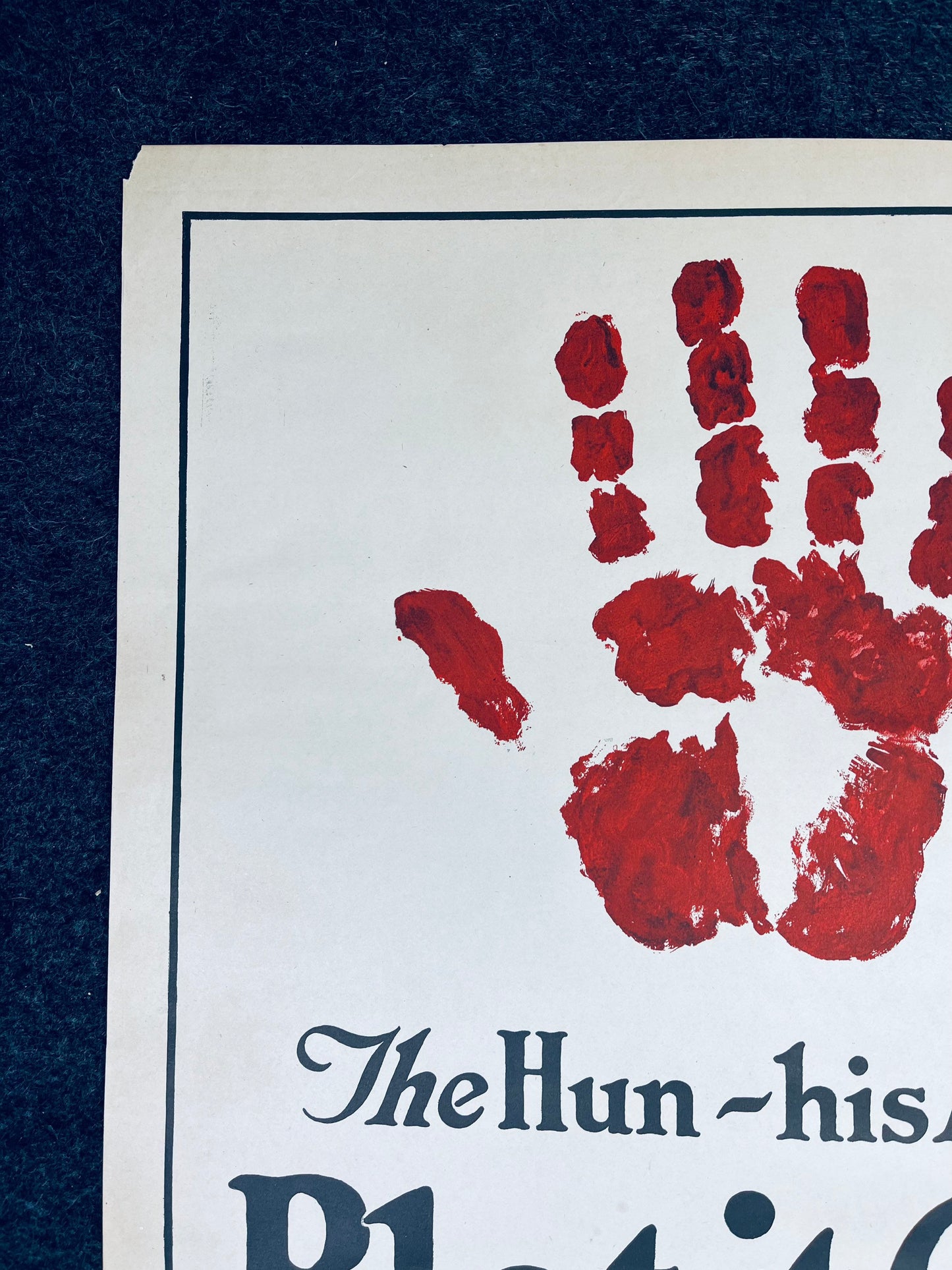 Original WW1 His Mark Bloodied Hand Liberty Bonds Poster - 1917 World War 1 Propaganda Poster, US History, Military Memorabilia, Gifts Him