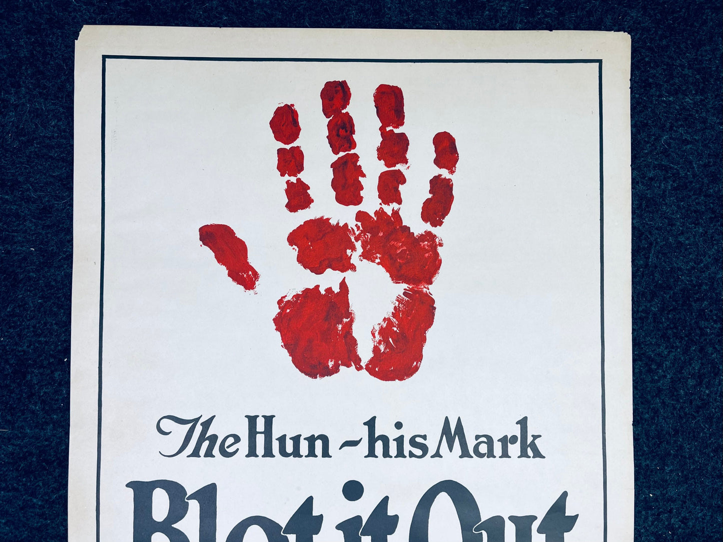 Original WW1 His Mark Bloodied Hand Liberty Bonds Poster - 1917 World War 1 Propaganda Poster, US History, Military Memorabilia, Gifts Him