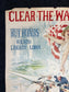 Original WW1 Clear The Way - Lady Columbia - Liberty Bonds Poster - 1917 World War 1 Propaganda Poster, US History, Military Memorabilia
