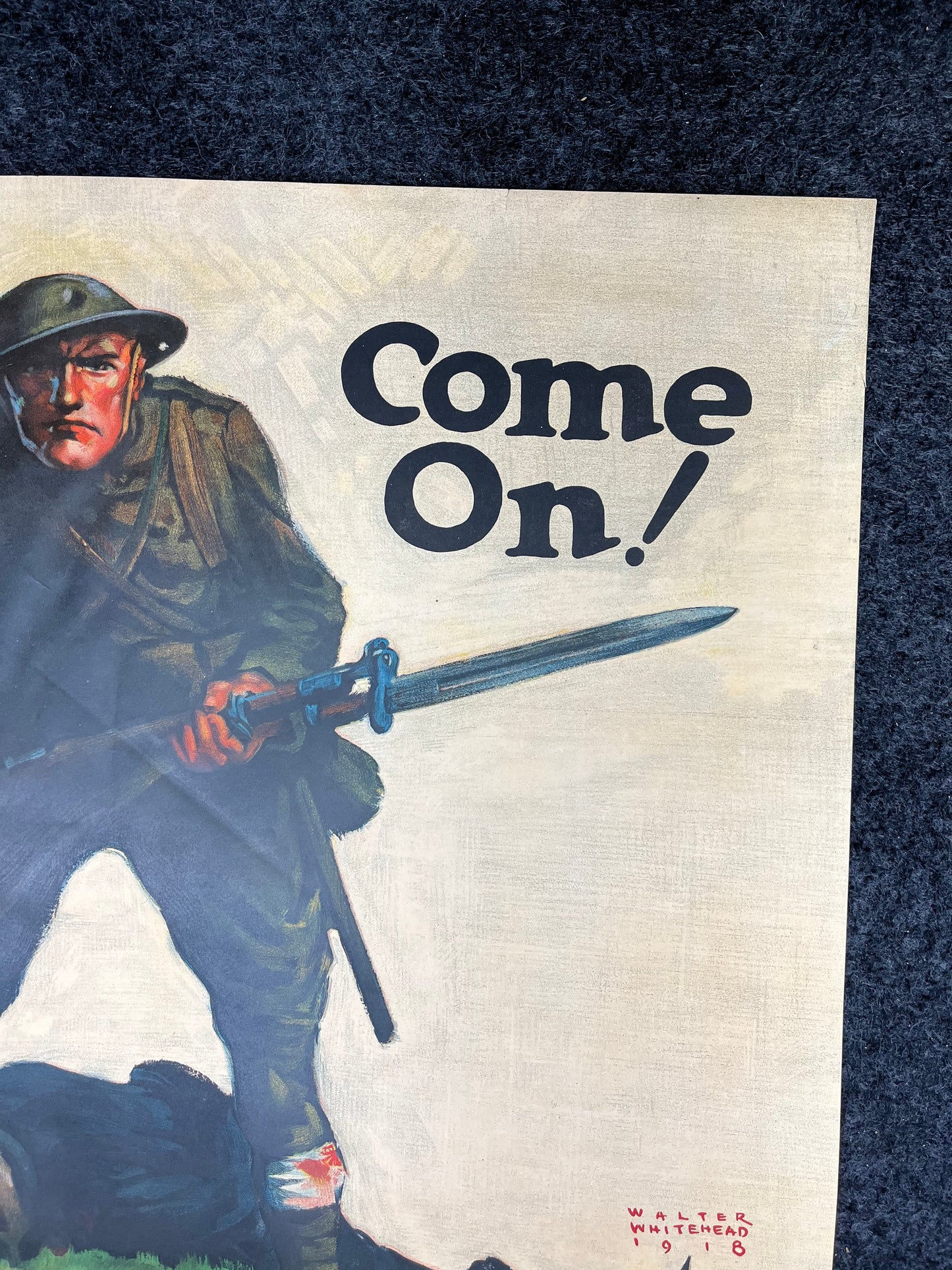 Original WW1 Propaganda Poster - Come On  - 1917 World War 1 Propaganda Poster, US History, Military Memorabilia, Gifts for Him, Infantry Gi
