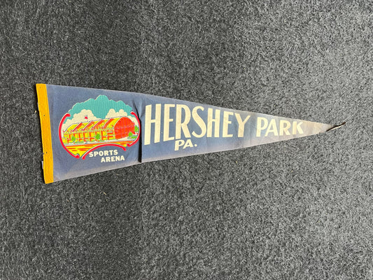 Hershey Park Sports Arena Pennsylvania Sports Arena, Primitive Art, Large Original Vintage Felt Pennant, Wall Decor, College Dorm Gifts