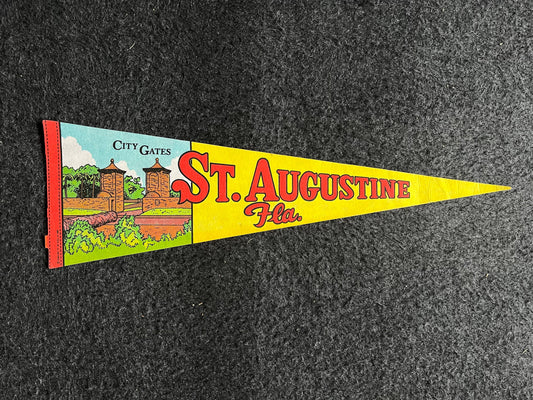 Saint Augustine Florida Pennant, Floridian Gifts, Florida Souvenirs, Large Original Vintage Felt Pennant, Wall Decor, College Dorm Gifts, Vi