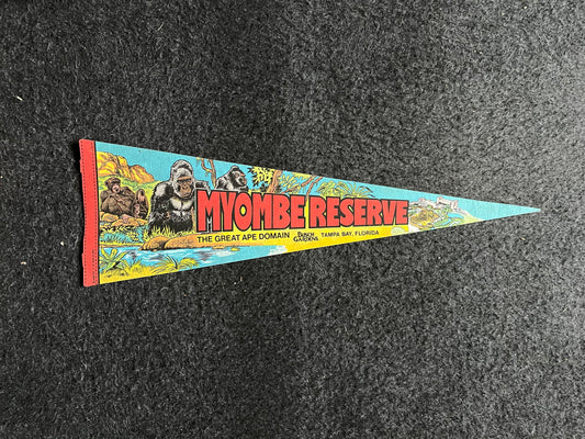 Myombia Reserve Busch Gardens Tampa Bay Florida, Florida Souvenirs, Large Original Vintage Felt Pennant, Wall Decor, College Dorm Gifts, Vin