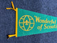 1970s Wonderful World Of Scouting, Boy Scouts Souvenir Pennant Flag, Large Original Vintage Felt Pennant, Wall Decor, College Dorm Gifts, Vi
