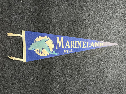 Marineland Florida, Aquarium Souvenirs, Sailing Gifts, Large Original Vintage Felt Pennant, Wall Decor, College Dorm Gifts, Vintage Decor,