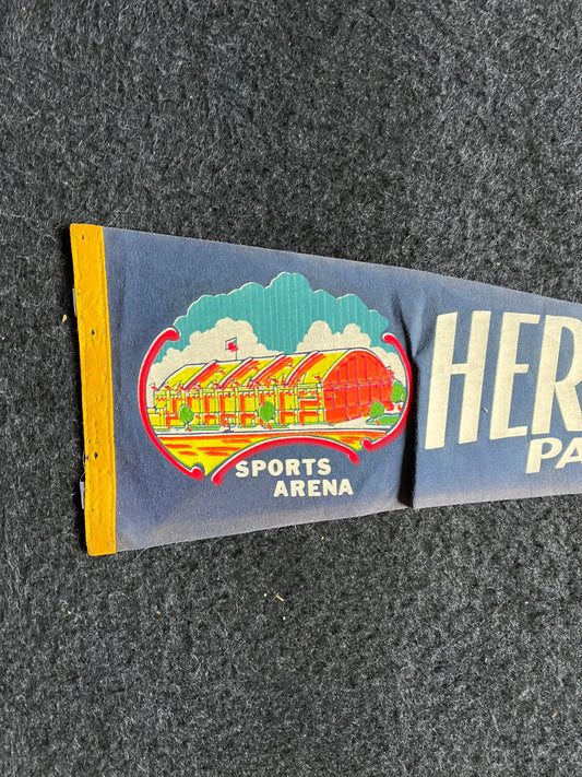 Hershey Park Sports Arena Pennsylvania Sports Arena, Primitive Art, Large Original Vintage Felt Pennant, Wall Decor, College Dorm Gifts