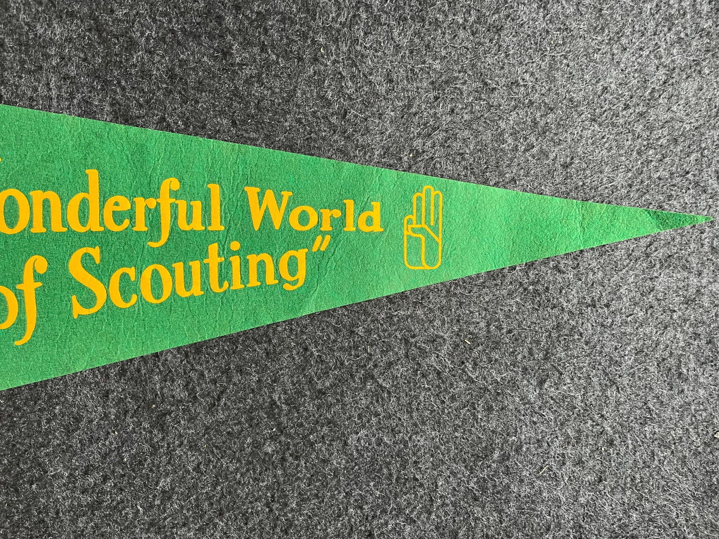 1970s Wonderful World Of Scouting, Boy Scouts Souvenir Pennant Flag, Large Original Vintage Felt Pennant, Wall Decor, College Dorm Gifts, Vi