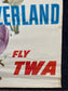 1950s Switzerland Tulips Fly TWA Airlines Vintage Travel Poster Switzerland David Klein - RARE alt art poster - Original Travel Poster, Euro