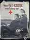 1943 Red Cross Donation Poster - Red Cross Memorabilia Original World War 2 Memorabilia, Nursing Gifts, Red Cross Gifts, Gifts for Her, Gift