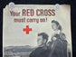 1943 Red Cross Donation Poster - Red Cross Memorabilia Original World War 2 Memorabilia, Nursing Gifts, Red Cross Gifts, Gifts for Her, Gift
