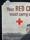 1943 Red Cross Donation Poster - Red Cross Memorabilia Original World War 2 Memorabilia, Nursing Gifts, Red Cross Gifts, Gifts for Her, Gift