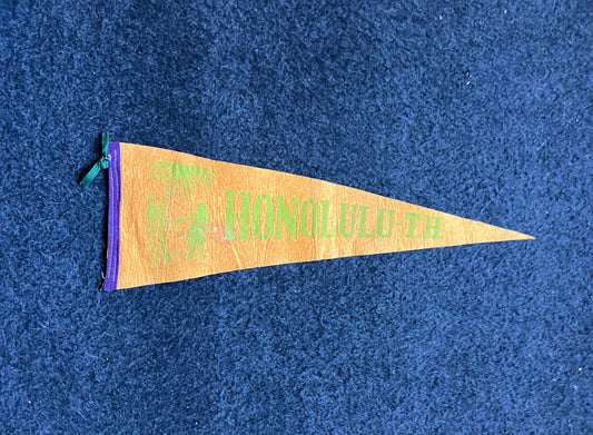 Vintage Hawaii Large Original Vintage Felt Pennant, Wall Decor, College Dorm Gifts, Vintage Decor, 