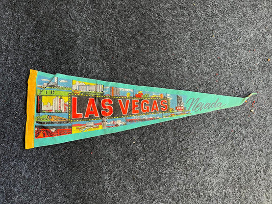 1970s Las Vegas Vintage Felt Pennant, Wall Decor, Collectible Flags, Original Wall Art, State Pennants, US Wall Art, Dorm Room